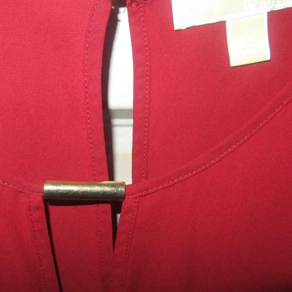 Size Large Red Michael Kors Pretty Red Blouse shirt top womens - Picture 4 of 5